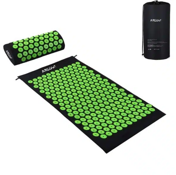 AREOUT Yogamatte, AREOUT Akupressurmatte Set, Akupunkturmatte,1x Matte 1x Kissen mit Tasche - Akupressur Matte und Kopfkissen zur Lösung von...