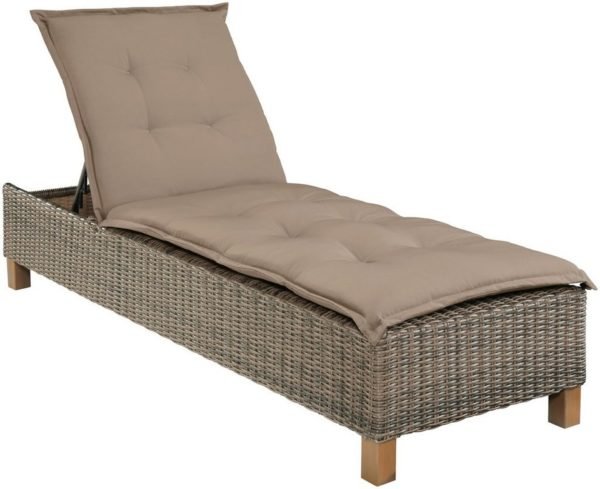 MERXX Gartenliege »Toskana«, Polyrattan/Akazie, inkl. Auflage
